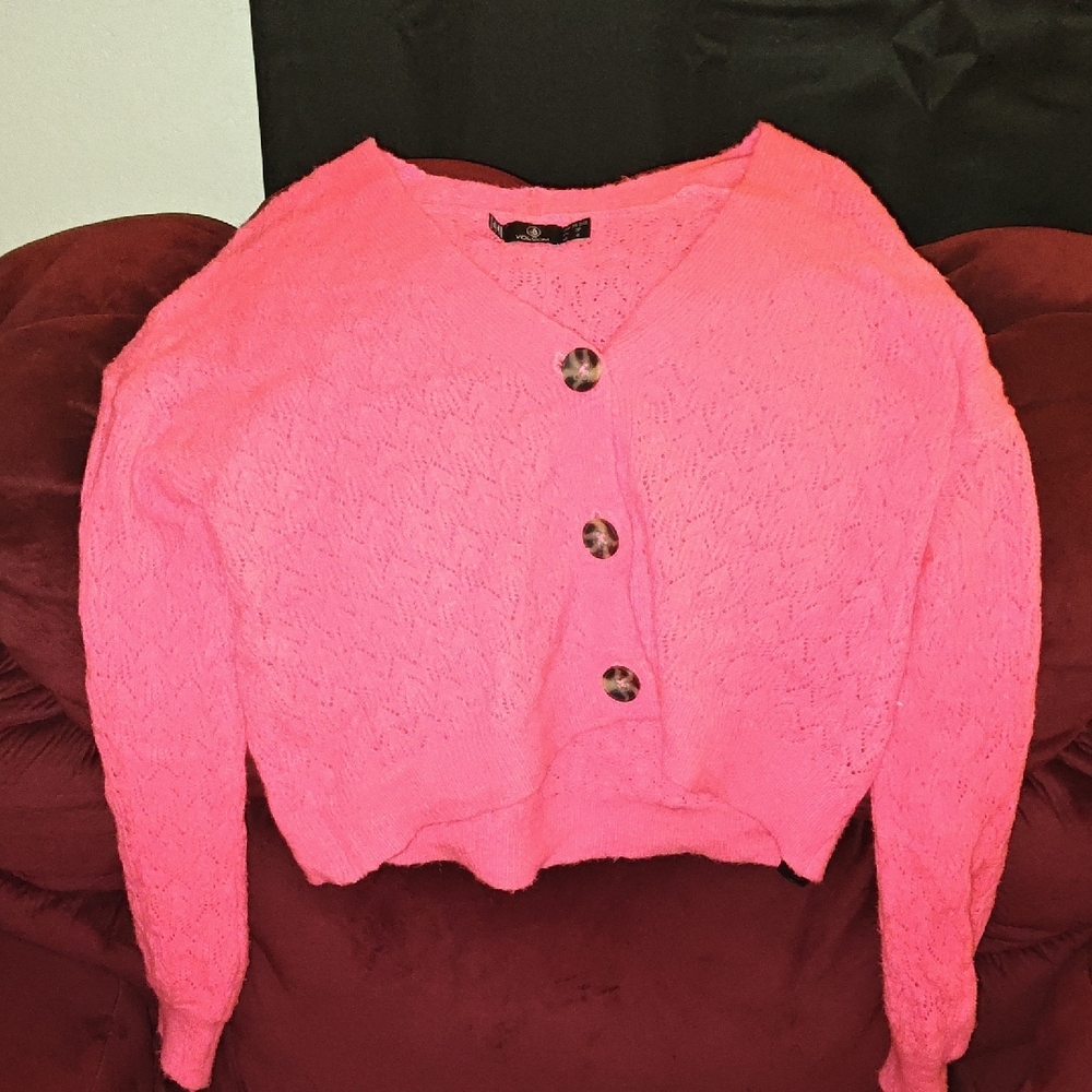 Volcom Pink Button-Up Cardigan
